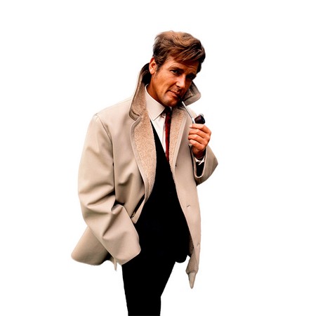 Roger Moore fume sa falcon