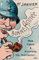 carte postale tabac pipe
