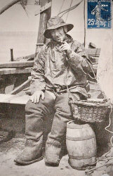 carte postale tabac pipe cmarin pêcheur