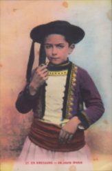 carte postale tabac pipe jeune breton